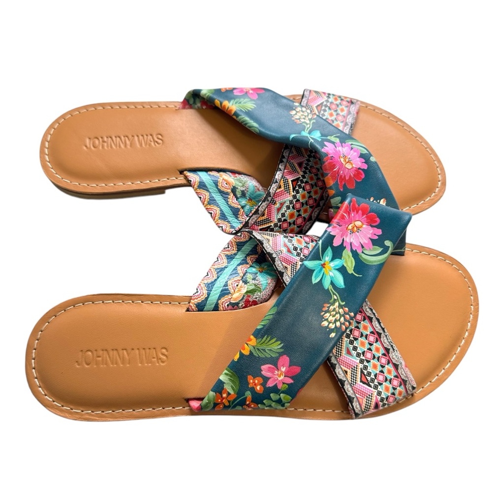 NEW Johnny Was Sonoma Slide Sandal Floral Slip On - Picture 7 of 9